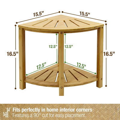 DWVO 3 Tiers Corner Shelf Corner Stool, Poly Lumber Corner Shower Bench,  Bathroom Shelf Organizer,Floor Standing Bookshelf, Hips Water-Resistant