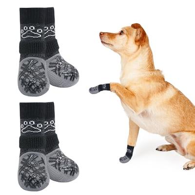 BEAUTYZOO Anti Slip Dog Socks Boots, Dog Shoes for Cold Winter