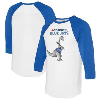 Women's Antigua Red/White Toronto Blue Jays Maverick Henley Long Sleeve T- Shirt