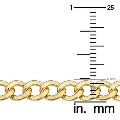 14k Yellow Gold Flat Curb Link Chain Cuban Link