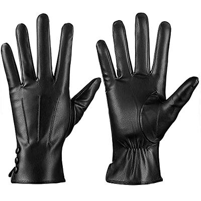 Women's italian leather woven gloves