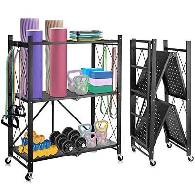 Exttlliy Yoga Mat Storage Rack Dumbbell Rack Weight Rack for Yoga Mat  Dumbbells Foam Roller Kettlebells Resistance Bands and More Home Gym Storage  Accessories Organization with Hooks and Wheels - Yahoo Shopping