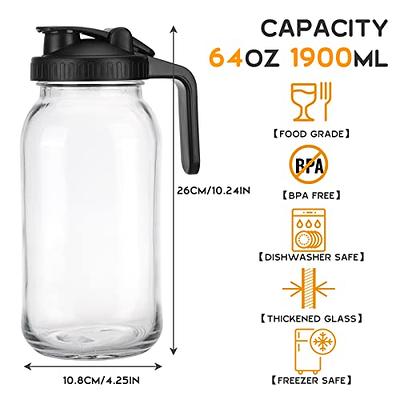  1.2 Liter 40 oz Glass Pitcher with Lid and Spout