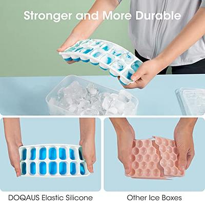 DOQAUS Ice Cube Trays 4 Pack, Easy-Release Silicone & Flexible 14-Ice Cube  Trays with Spill-Resistant Removable Lid, LFGB Certified and BPA Free, for