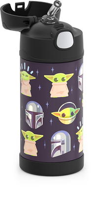 Thermos FUNtainer Stainless Steel Vacuum Insulated Kids Straw Bottle, 12 Oz