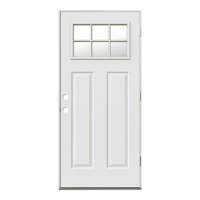 JELD-WEN 36 in. x 80 in. 6-Panel Primed Right-Hand Inswing Steel