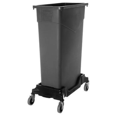 Rubbermaid 1955959 Slim Jim 64 Qt. / 16 Gallon Black Rectangular Trash Can