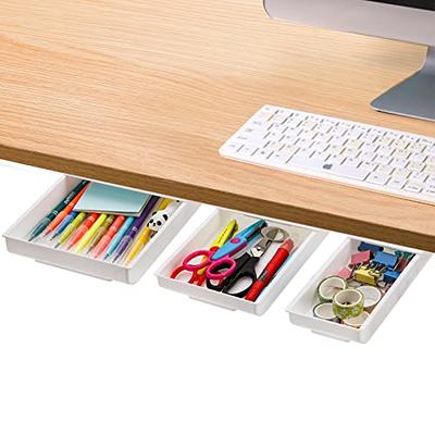 Under Desk Drawer Organizer Self-Adhesive Slideout Desk Drawer