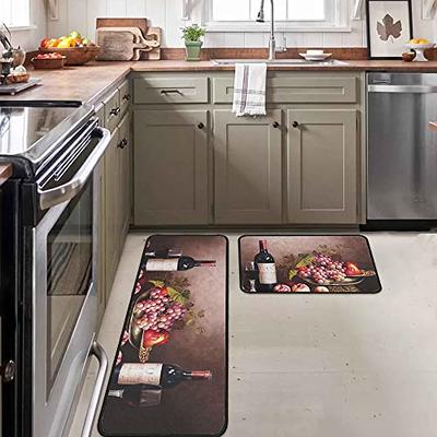 Wine Themed Kitchen Rugs and Mats Non Skid Washable Absorbent Stain  Resistant,Durable and Easy to Clean,Anti Fatigue Kitchen Rug Set of 2 Wine  Kitchen Decor 17 x47+17x30 - Yahoo Shopping