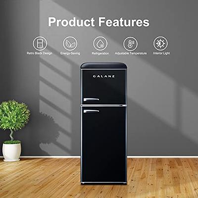 Galanz GLR46TBKER Retro Compact Refrigerator with Freezer Mini Fridge with  Dual Door, Adjustable Mechanical Thermostat, 4.6 Cu Ft, Black - Yahoo  Shopping