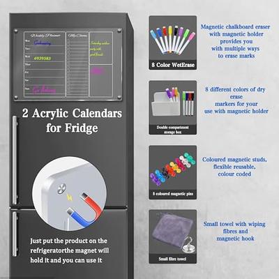 Acrylic Magnetic Dry Erase Board for Fridge, 16.5x12 Inch Clear Dry Erase  Board for Refrigerator, Magnetic Clear Planning Board Includes 6 Colors Dry  Erase Markers and Magnetic Pen Holder - Yahoo Shopping