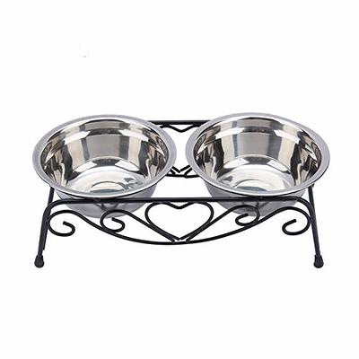 BEAUTYZOO Elevated Dog Bowls with Stand for Small Dogs Cats, Raised Bowls  for Food and Water Indoor, Pets Feeder Stand with 2 Stainless Steel Dog