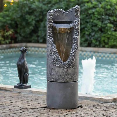 Sunnydaze Decor Grecian Column Inspired 3-Tier Outdoor Water Fountain