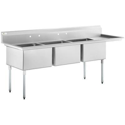 24x24 Single Compartment Stainless Steel Sink with Drainboard