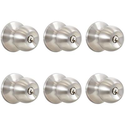 Premier Lock Stainless Steel Grade 3 Storeroom Door Knob with 6 SC1 Keys  (3-Pack, Keyed Alike) GR3SR-3 - The Home Depot