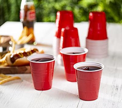 TashiBox 12 oz disposable plastic party cups (Red, 100)