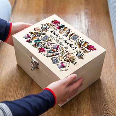 Arts & Crafts Box - Personalised Art Wooden Storage Gift For Kids Uv297 -  Yahoo Shopping