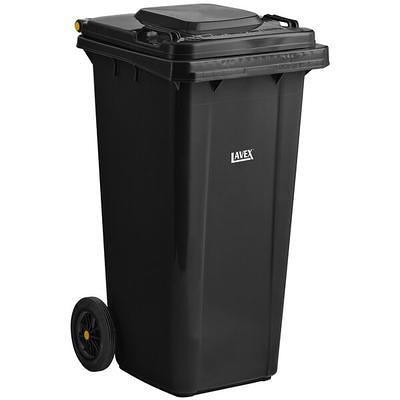 Lavex 95 Gallon Gray Wheeled Rectangular Trash Can with Lid