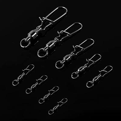 110PCS Stainless Steel Barrel Snap Swivel Fishing Accessories