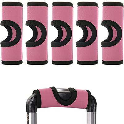 5 Pcs Neoprene Luggage Handle Wrap Handle Grip Luggage Tags Identifier  Hollow Design for Push-Button, Bright Luggage Markers for Airport Travel