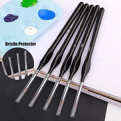  Miniature Paint Brushes, 11Pcs Micro Detail Paint Brush,  Acrylic Paint Brushes, Triangular Grip Handles Art Brushes for Watercolor,  Oil, Face, Nail, Acrylic Painting (Glossy Black)