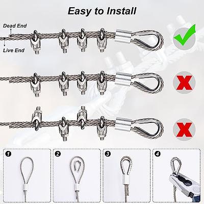 PATIKIL 1/8 Turnbuckle Wire Tensioner Strainer Kit, 100ft 7x7