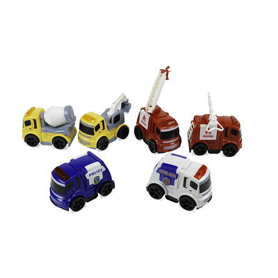 JOYIN 4 Packs Emergency Vehicle Toy Playsets, Friction Powered
