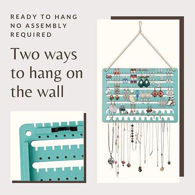 Wooden Jewelry Organizer Wall Mounted, Hanging Jewelry Organizer