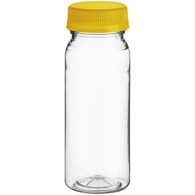 12 oz. Square Carafe PET Clear Juice Bottle with Lid