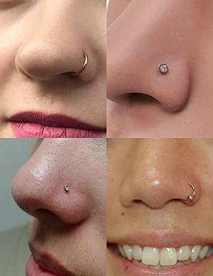 AOEDEJ 10 Pcs 1 Lot 20g Nose Rings & Studs Round Crystal Nose Rings  Piercing Body
