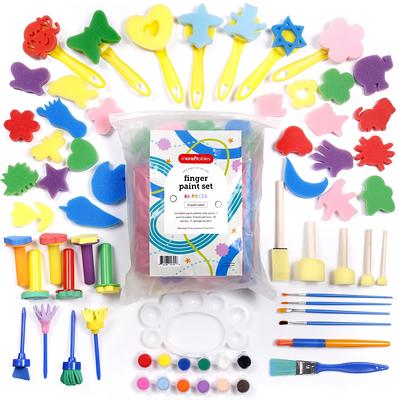 Incraftables Kid Paint Set. Non Toxic Finger Paint for Kids W/ Apron,  Palette, Brushes, Textured Tools, Stamps, Sponge Brushes. Washable Paint Set  - Yahoo Shopping