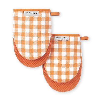 KitchenAid Beacon Two-Tone Mini Oven Mitt Set, Smoked Paprika, 5.5