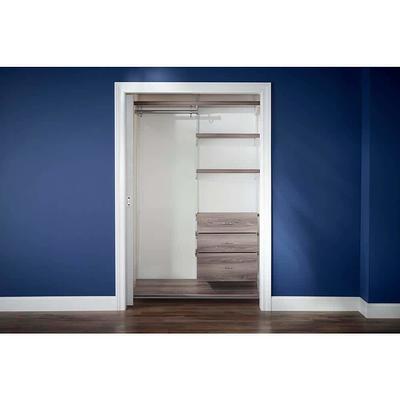 Everbilt Genevieve 6 ft. Gray Adjustable Closet Organizer Long and Double  Hanging Rods with Double Shoe Rack and 6 Shelves 90537 - The Home Depot