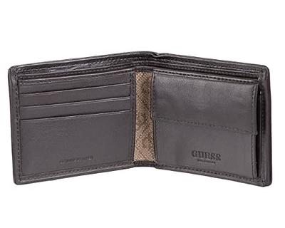 GUESS MEN'S LEATHER WALLET BROWN