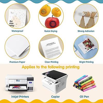  20 Glossy Sticker Paper Cricut for Inkjet Printer- Waterproof  Paper Printable Vinyl White Decal Sheets A4 - Holds Ink Beautifully & Dries  Quickly : Everything Else