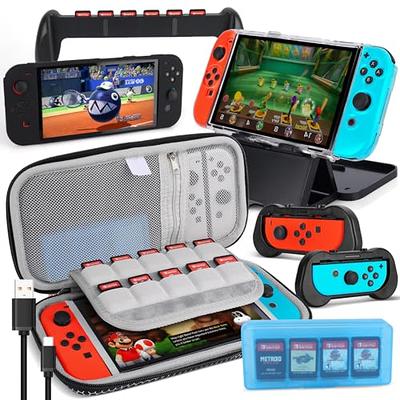 Deruitu Switch Accessories Bundle Compatible with Nintendo Switch, Kit with  Carrying Case, Screen Protector, Compact Playstand, Game Case, Joystick