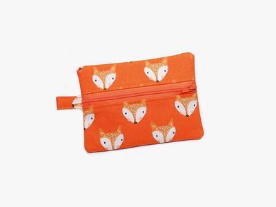 Orange Small Zipper Bag for Purse