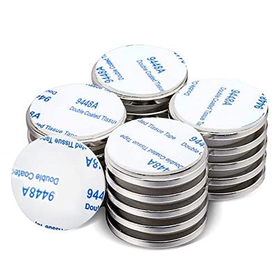 MIKEDE Super Strong Neodymium Disc Magnets with Double-Sided Adhesive -  1.26 inch D x 1/8 inch H (8 PCS) 