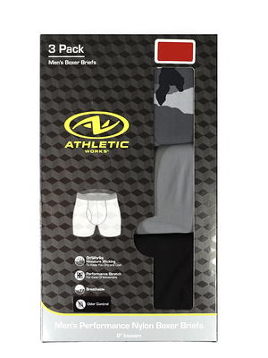 Athletic Works Men's Boxer Briefs Underwear, 3 Pack - Yahoo Shopping