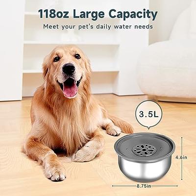 LIDLOK Dog Water Bowl Elevated Dog Bowls Slow Water Feeder Dog Bowl with Floating Disk No-Spill Water Bowl for Dogs (4.4L Water Bowl)