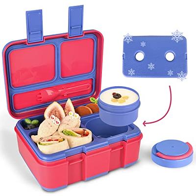 Genteen Kids Lunch Box - Chill Bento Box with 3 Compartments and Removable  Ice Pack for Measl and Snacks,Toddler Lunch Box for