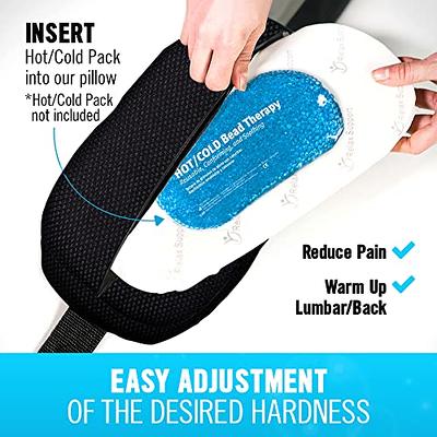 RELAX SUPPORT RS5 Lumbar Support Pillow for Car Back Support - Lumbar Roll  w/Multiple Inserts for 6 Customized Firmness Levels for a Pain Free Driving