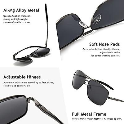 BIRCEN Mens Sunglasses Polarized UV Protection: Classic Shades for Men  Driving Fishing with Al-Mg Metal Frame