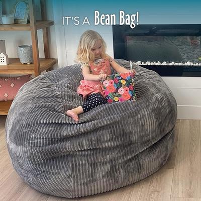 CordaRoy's Plush Corduroy Queen Size Convertible Bean Bag Chair with Soft  Washable Cover, Convertible Foam-Filled Beanbag Chair/Queen-Size Lounger,  Gray - Yahoo Shopping