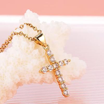 Tiny Cross Necklace Gold Filled