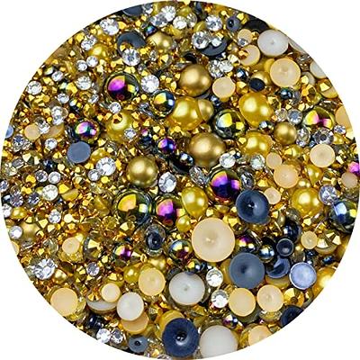 Mix Resin Rhinestones Half Round Pearls,30g Flatback Rhinestones Half Pearl  Beads for Crafts Multi Size 3mm-10mm Half Pearl Rhinestone for  Bottles,Tumblers,Nail Art,Clothes Shoes (Gold Black Series) - Yahoo Shopping