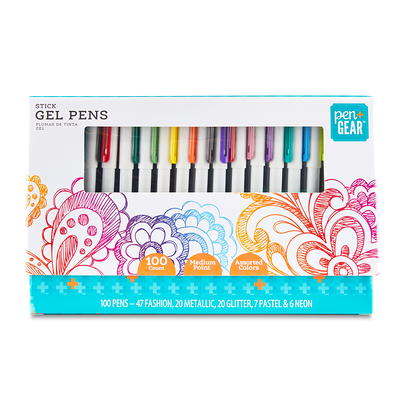 Pen+Gear Gel Stick Pens, Medium Point, 0.7 mm, Assorted Colors, 48-count,  192511