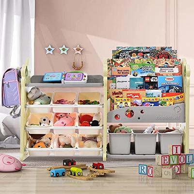 Kids Toy Storage Organizer with 9 Bins, Multi-Functional Nursery Organizer  Kids Furniture Set Toy Storage Cabinet Unit with HDPE Shelf and Bins for  Playroom, Bedroom, Living Room