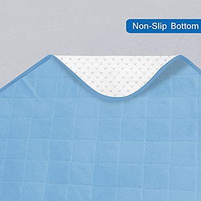 Washable Bed Pads for Incontinence 2 Pack,34'' x 52'', Reusable Waterproof Bed Underpads with Non-Slip Back for Elderly, Kids, Women or Pets, Blue