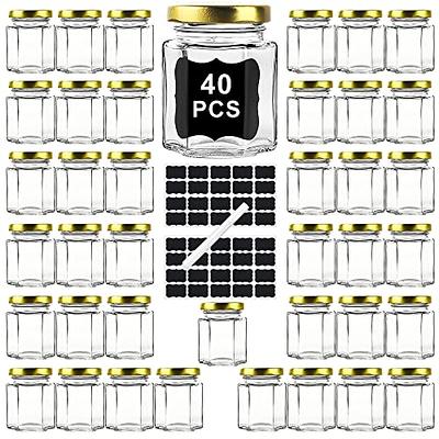 NEX 24Pcs Glass Spice Jars/Bottles 4oz Empty Square Spice